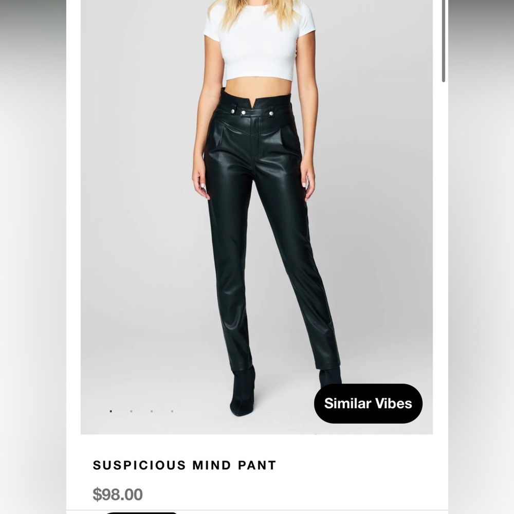 NWT BlankNYC vegan leather “ Suspicious Mind” pant size 31 BLACK